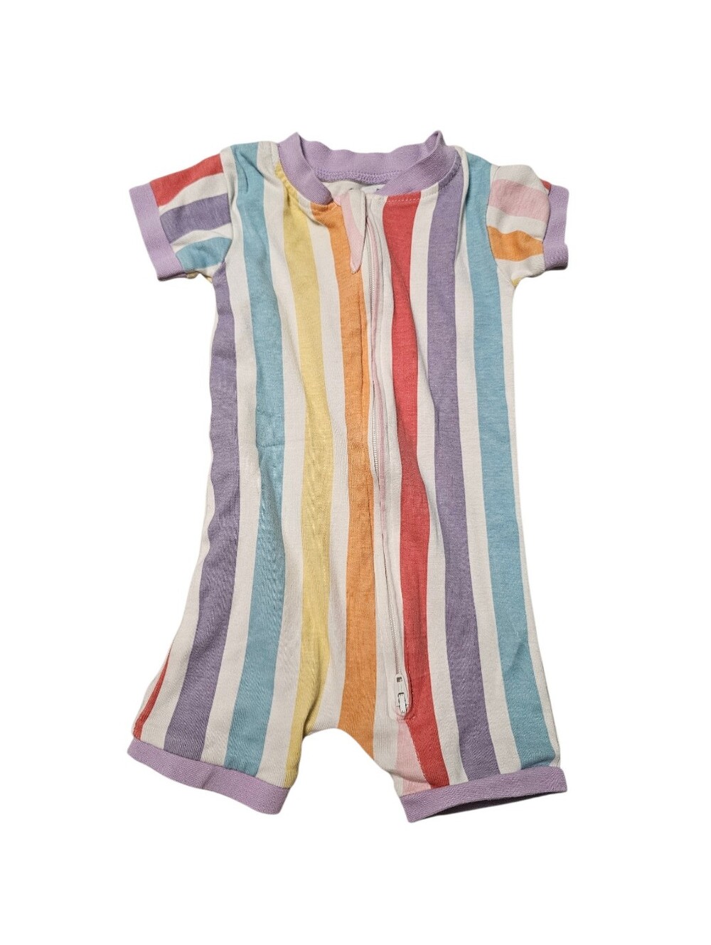 Kids Rainbow Stripe One-Piece Romper - Multicolor